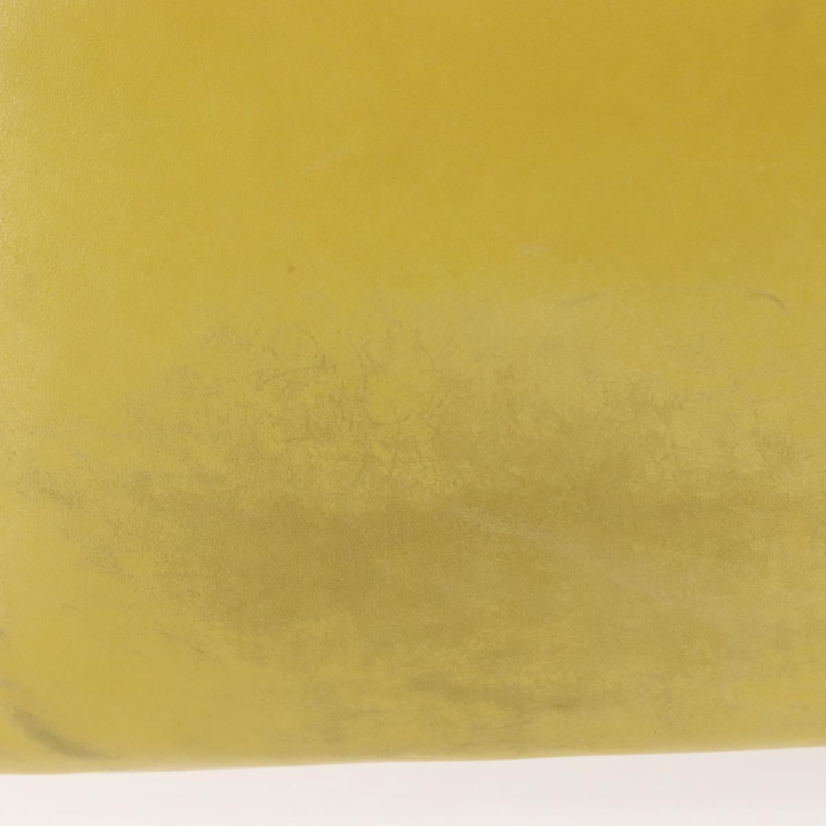 CHANEL COCO Mark Shoulder Bag Leather Yellow CC Auth hk3101