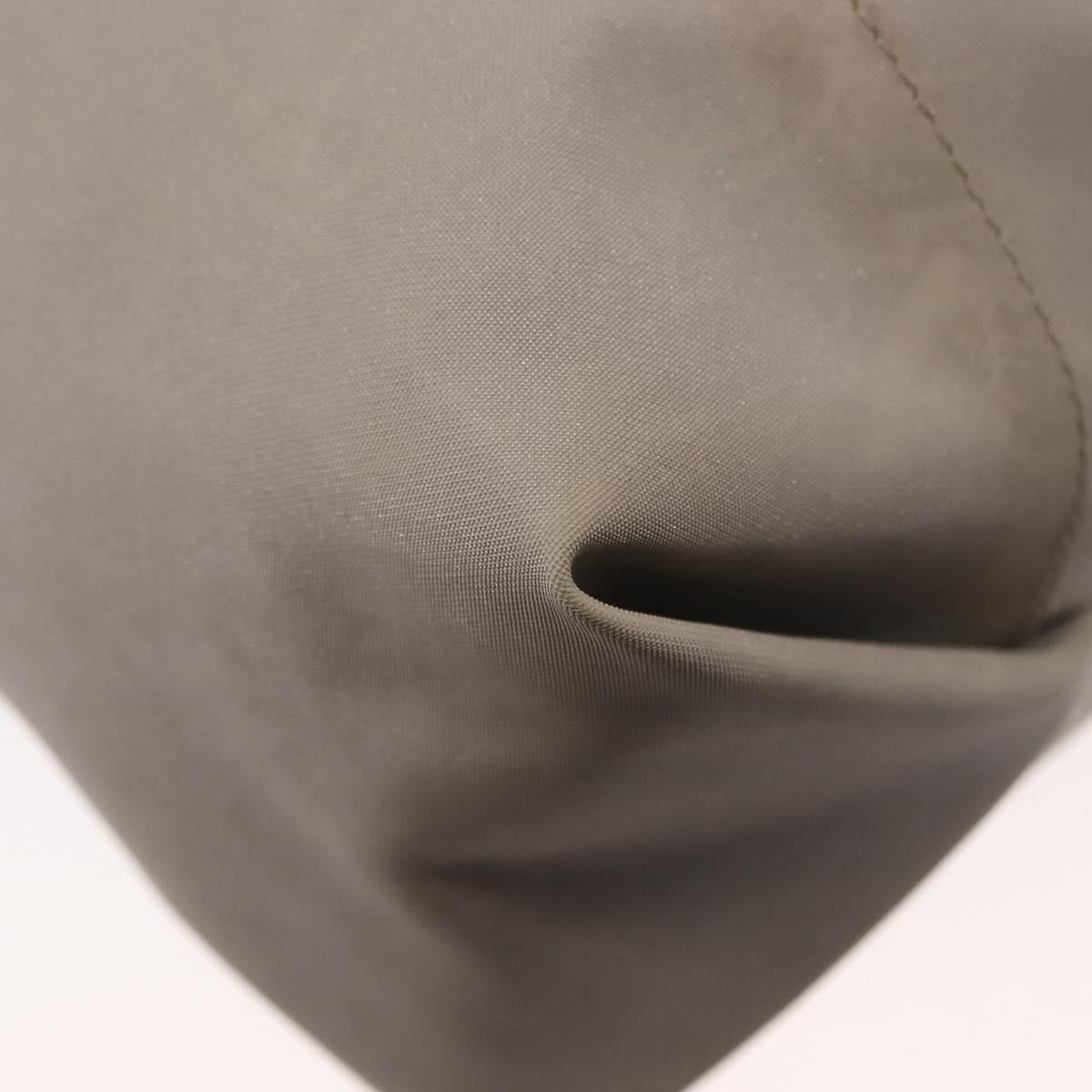 CHANEL Sports Shoulder Bag Nylon Gray Silver CC Auth hk3103