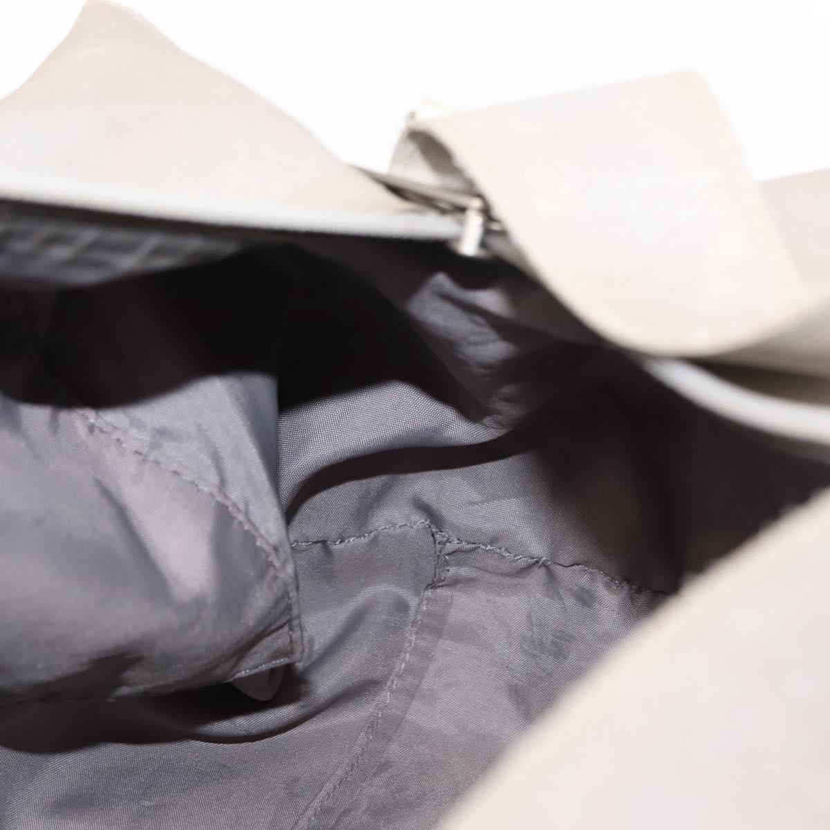 CHANEL Sports Shoulder Bag Nylon Gray Silver CC Auth hk3103