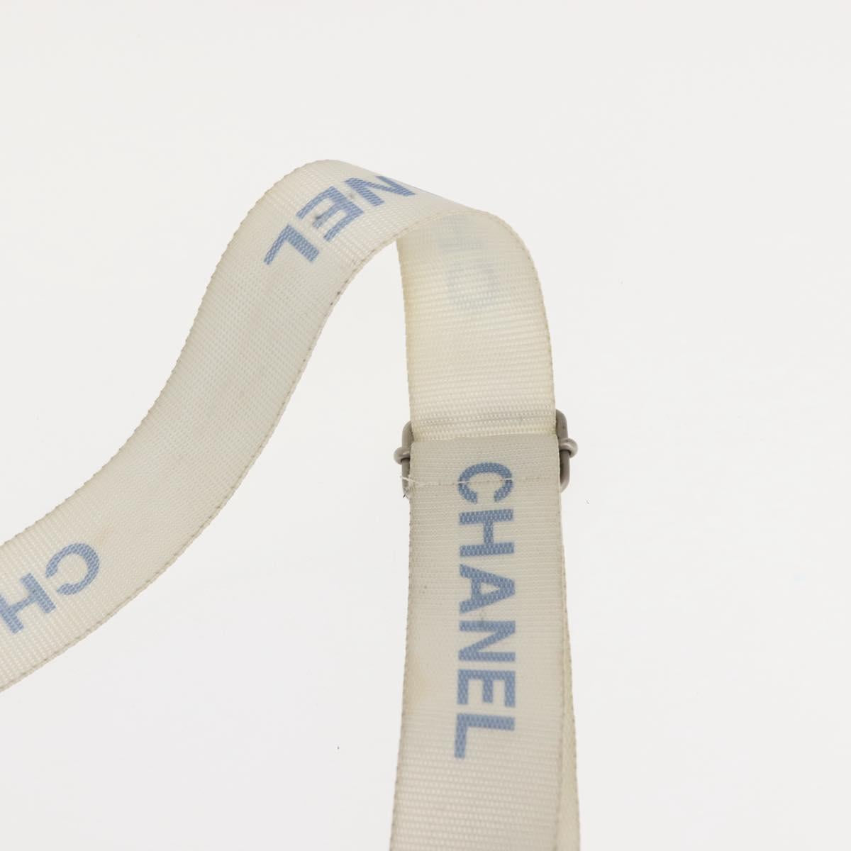 CHANEL Sports Shoulder Bag Nylon Gray Silver CC Auth hk3104