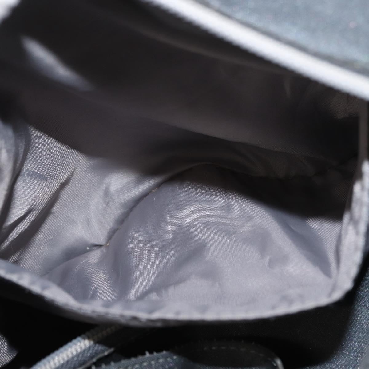 CHANEL Sports Shoulder Bag Nylon Gray Silver CC Auth hk3104