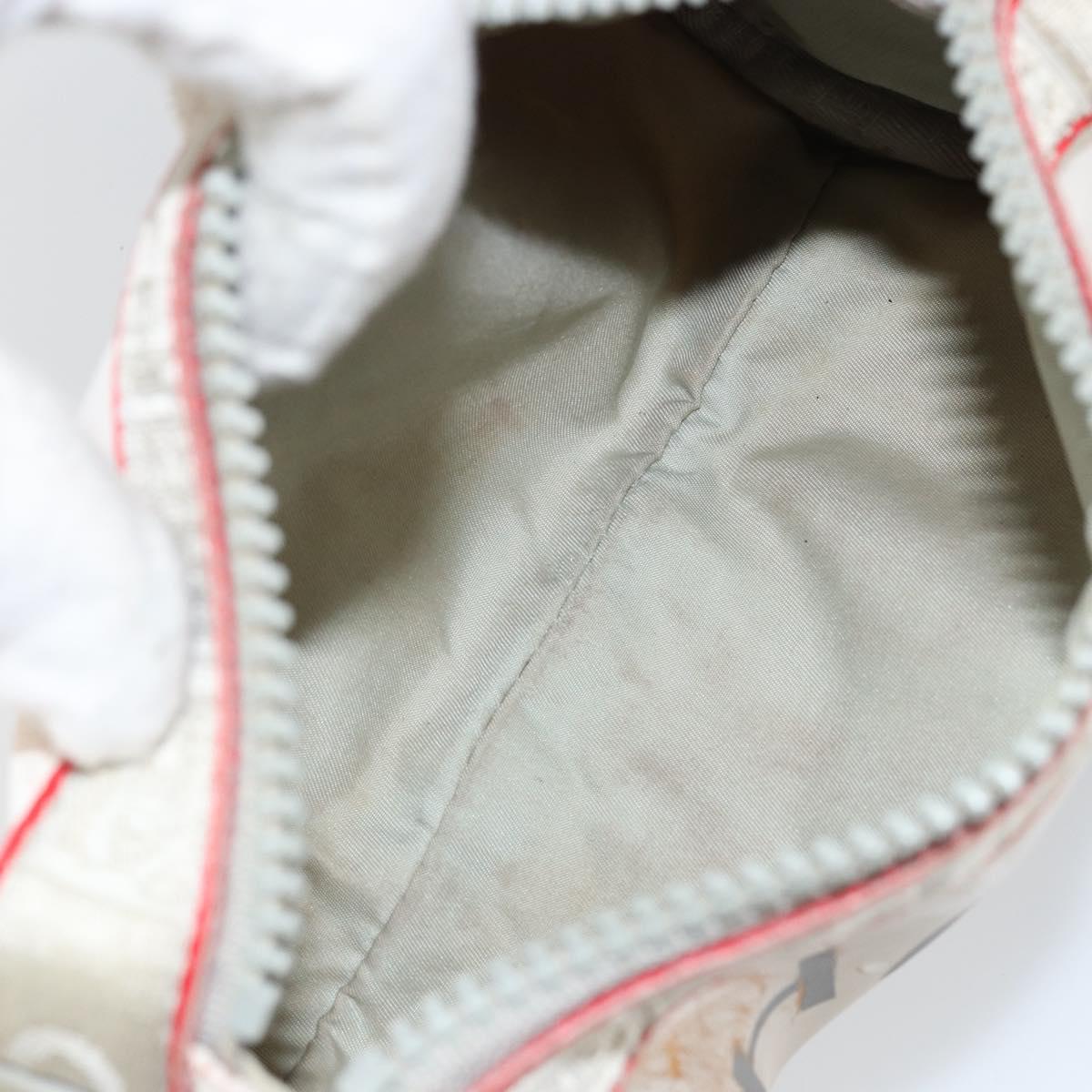 CHANEL Sports Shoulder Bag PVC Canvas White Silver CC Auth hk3105