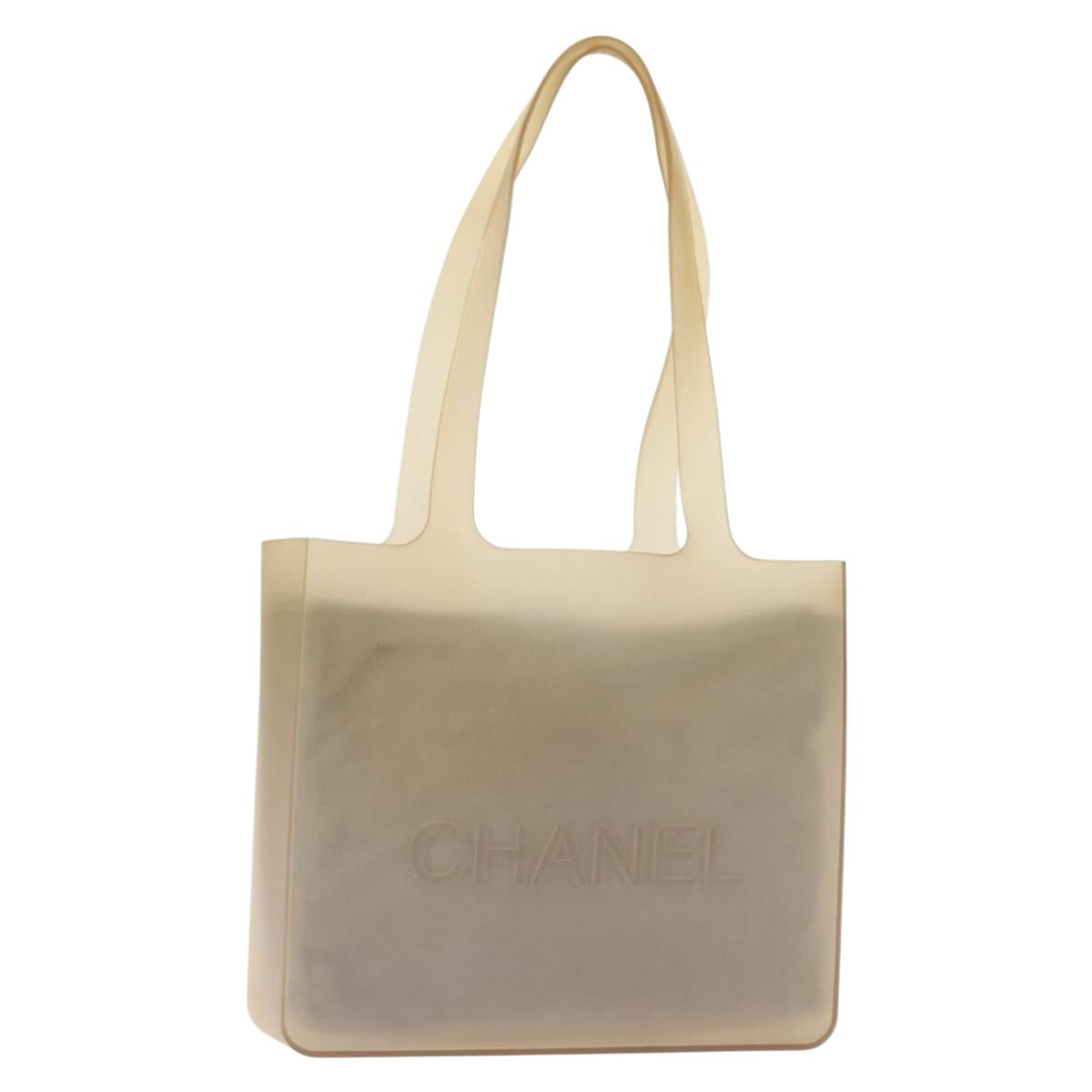 CHANEL Hand Bag rubber Gray CC Auth hk3106