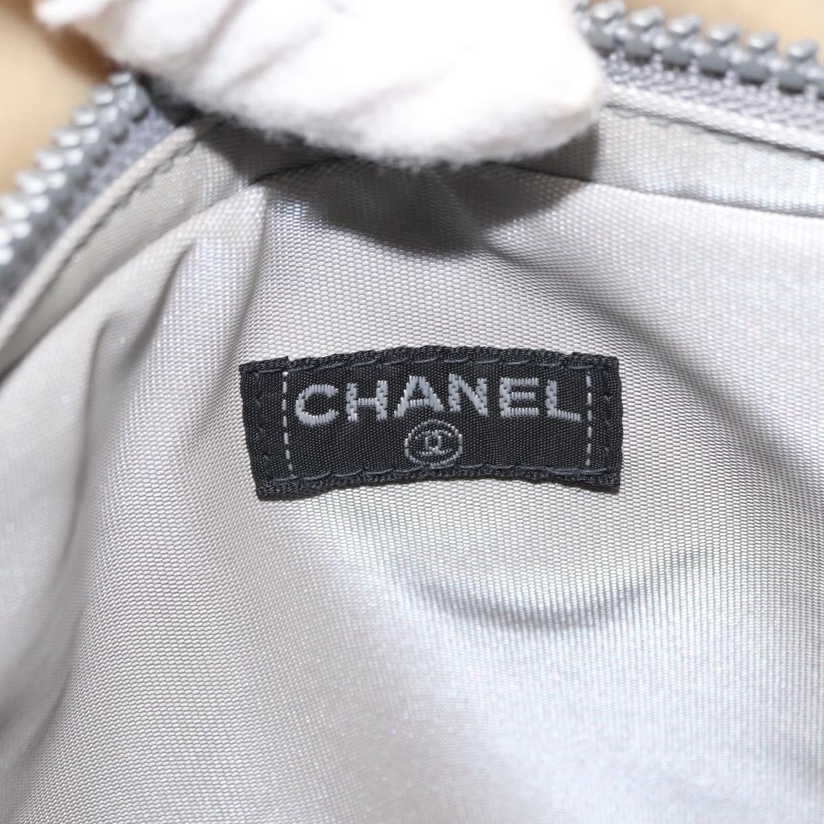 CHANEL Hand Bag rubber Gray CC Auth hk3106