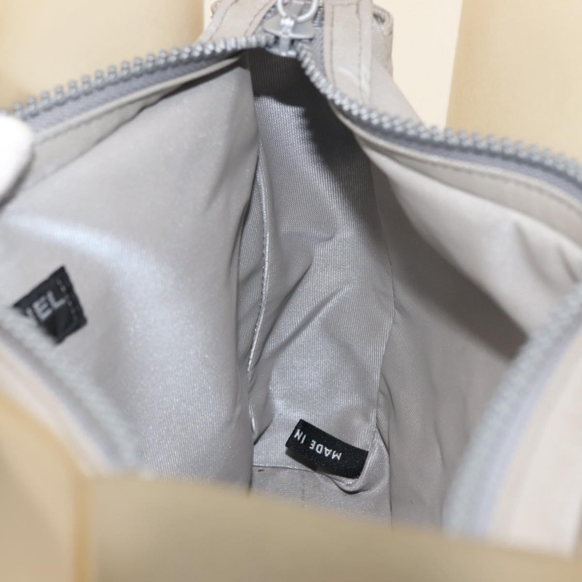 CHANEL Hand Bag rubber Gray CC Auth hk3106