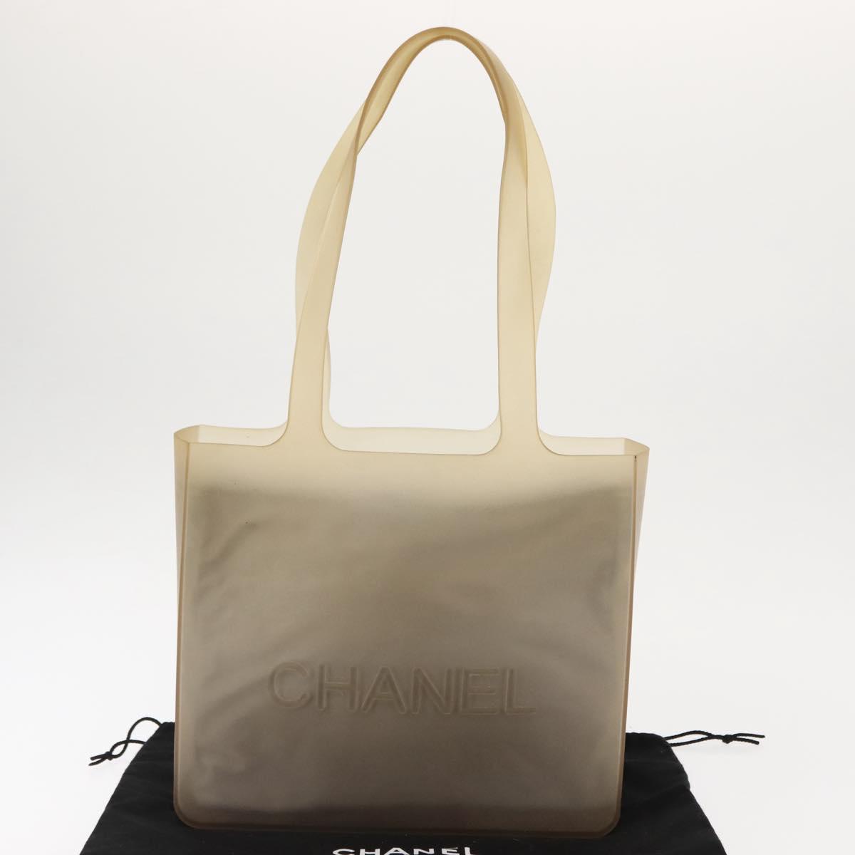 CHANEL Hand Bag rubber Gray CC Auth hk3106