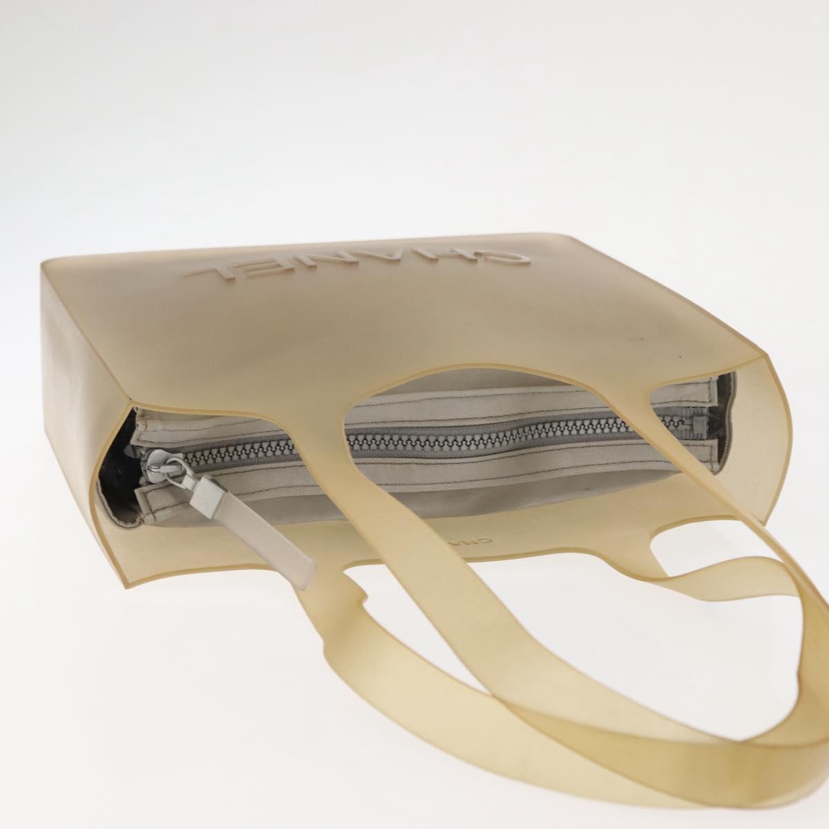 CHANEL Hand Bag rubber Gray CC Auth hk3106