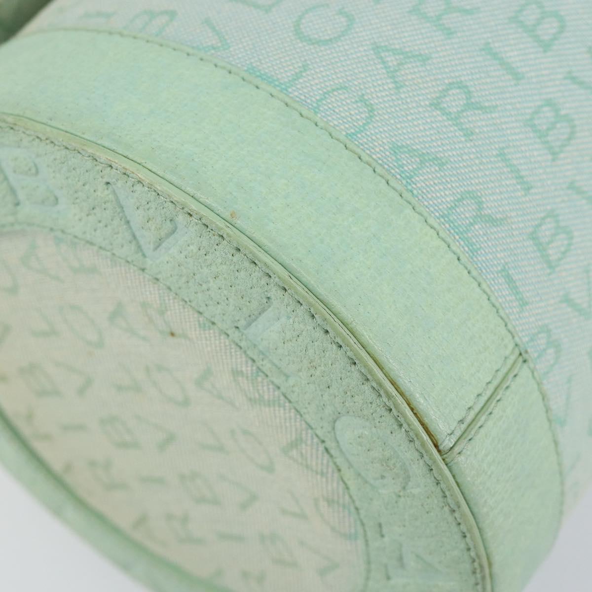 BVLGARI Logo mania Shoulder Bag Canvas Leather Green Emerald Auth hk3109