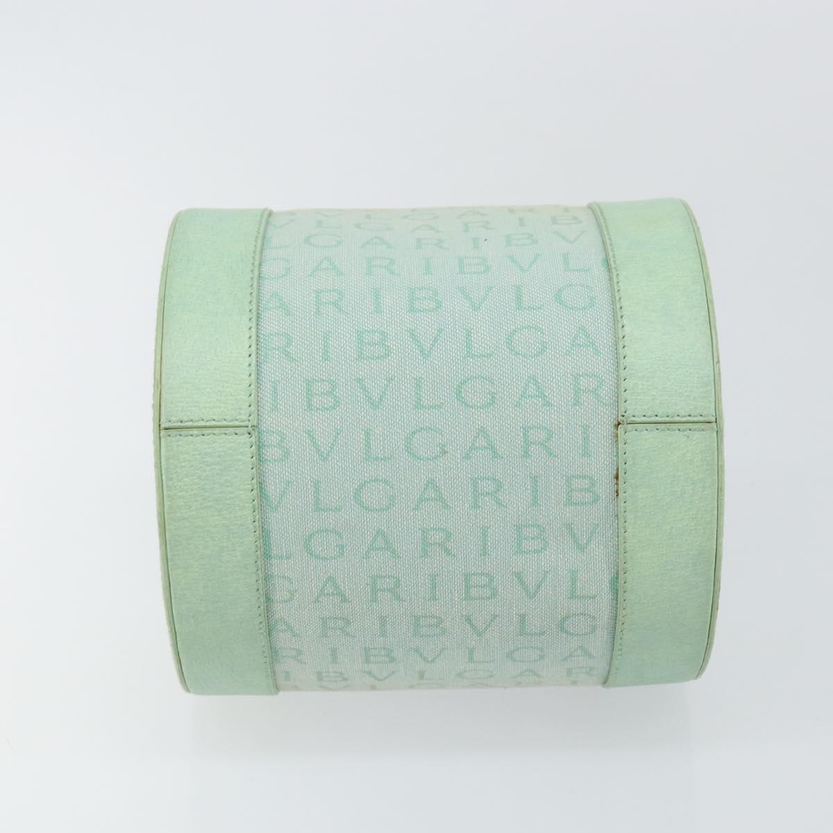 BVLGARI Logo mania Shoulder Bag Canvas Leather Green Emerald Auth hk3109