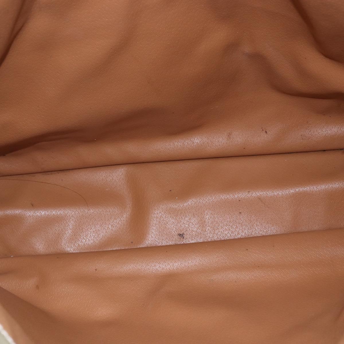 CELINE Macadam Canvas Hand Bag PVC Leather Beige Gold Auth hk3111