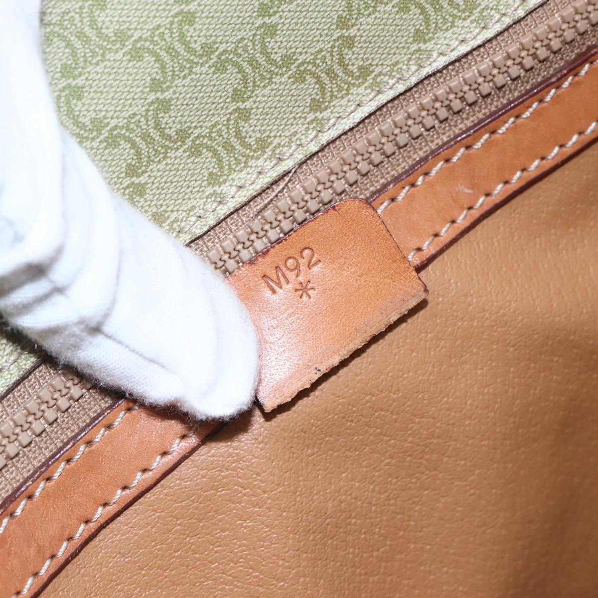 CELINE Macadam Canvas Hand Bag PVC Leather Beige Gold Auth hk3111