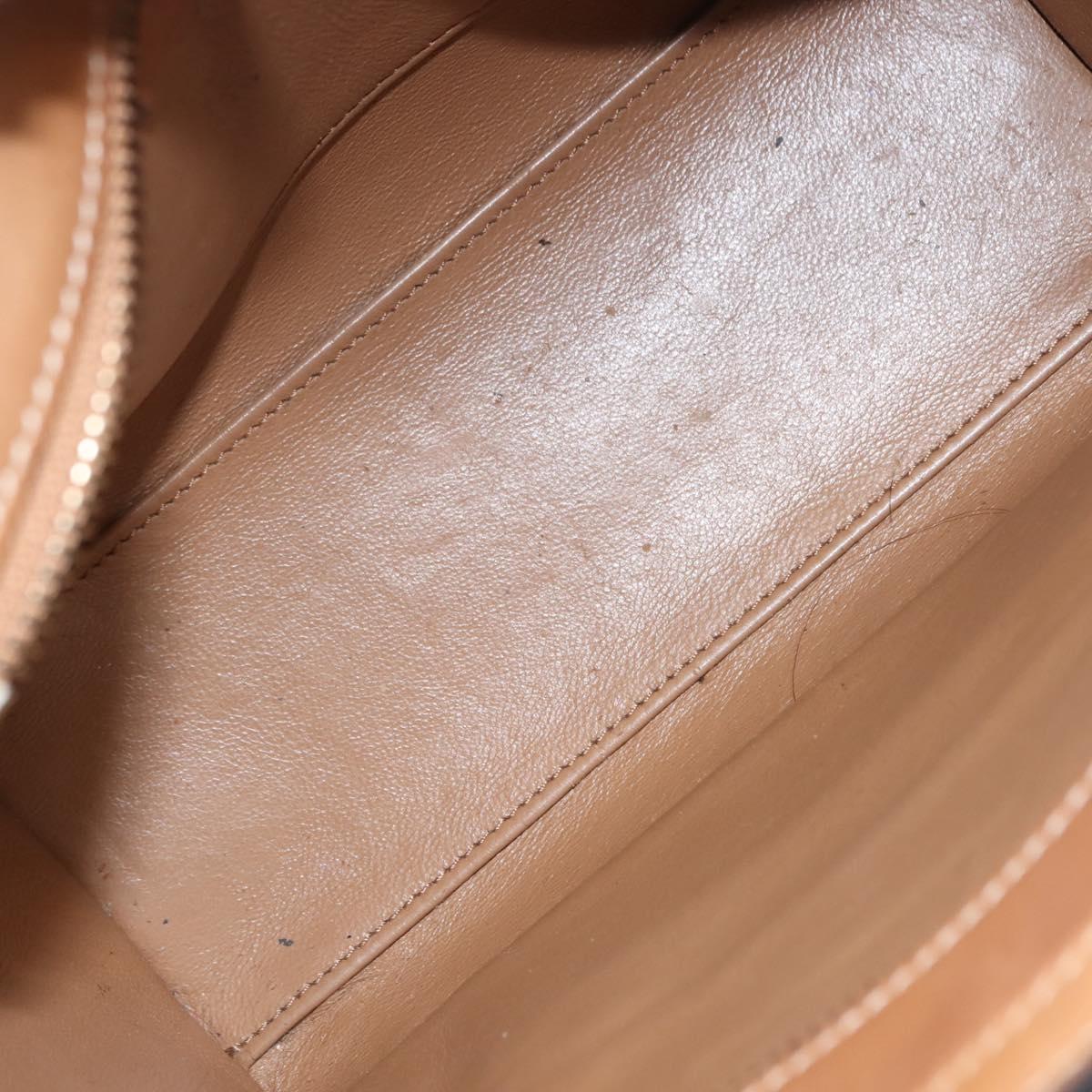 CELINE Luggage Nano Hand Bag Leather 2way Beige Auth hk3114