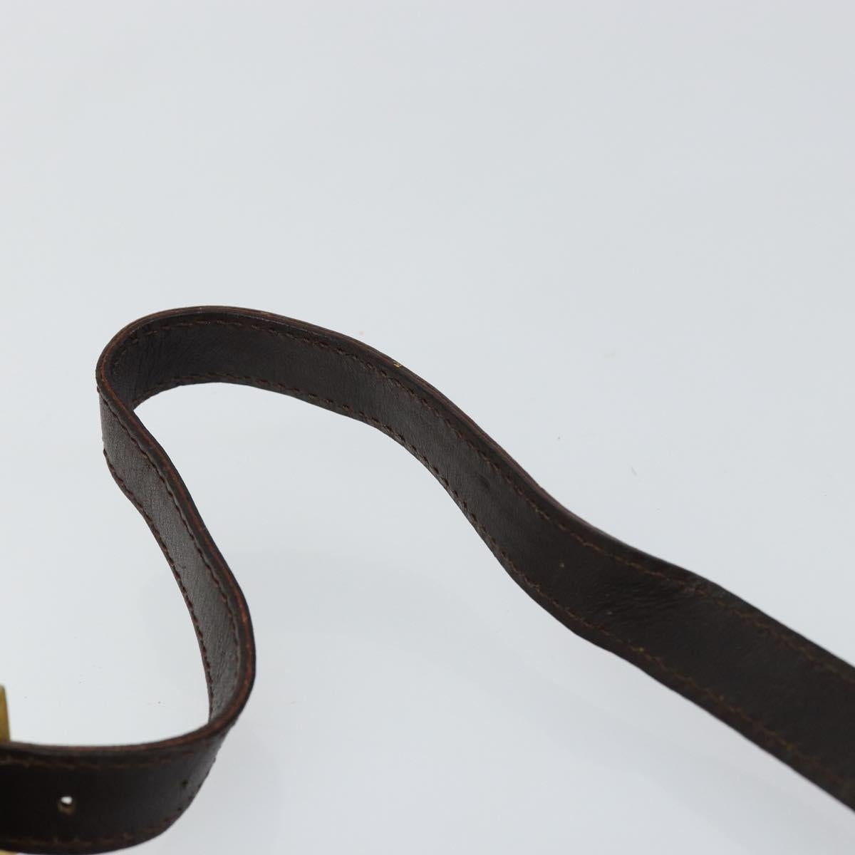 FENDI Zucchino Canvas Hand Bag Enamel Brown Gold Auth hk3118