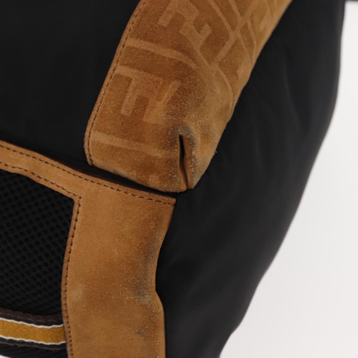 FENDI Zucca Canvas Backpack Black Silver Auth hk3119