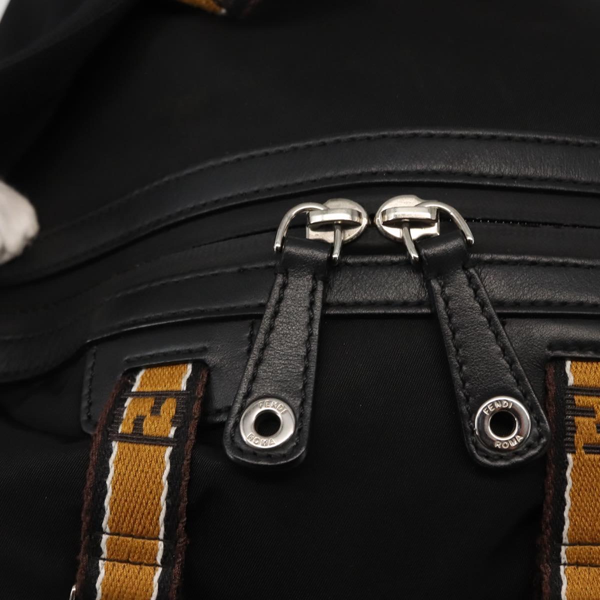 FENDI Zucca Canvas Backpack Black Silver Auth hk3119