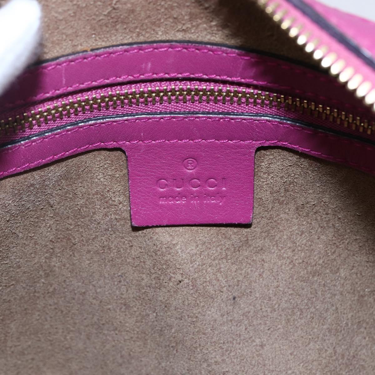 GUCCI GG Supreme Boston Bag PVC Leather 2way Beige Pink Red Auth hk3121