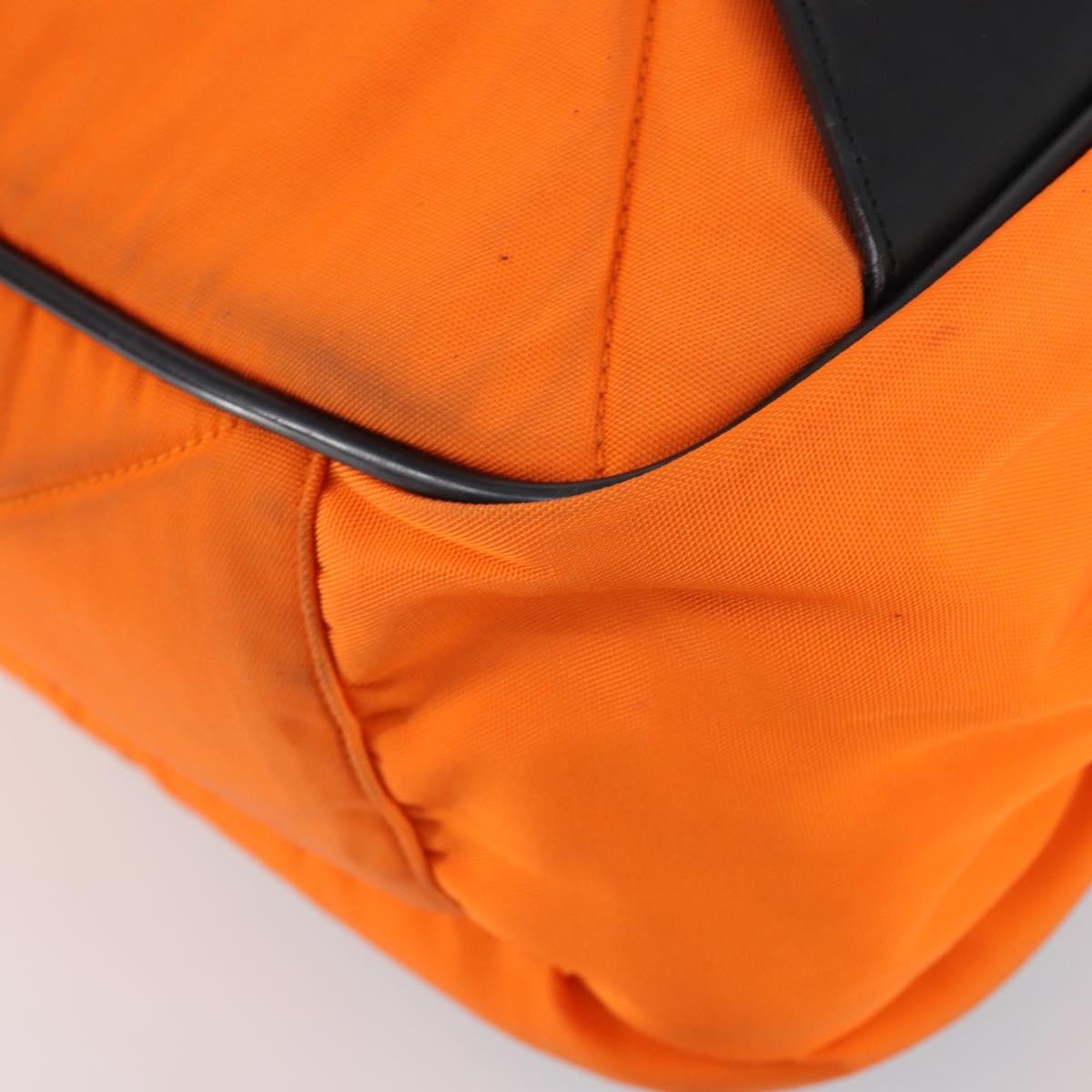 GUCCI Backpack Nylon Orange Silver Auth hk3123