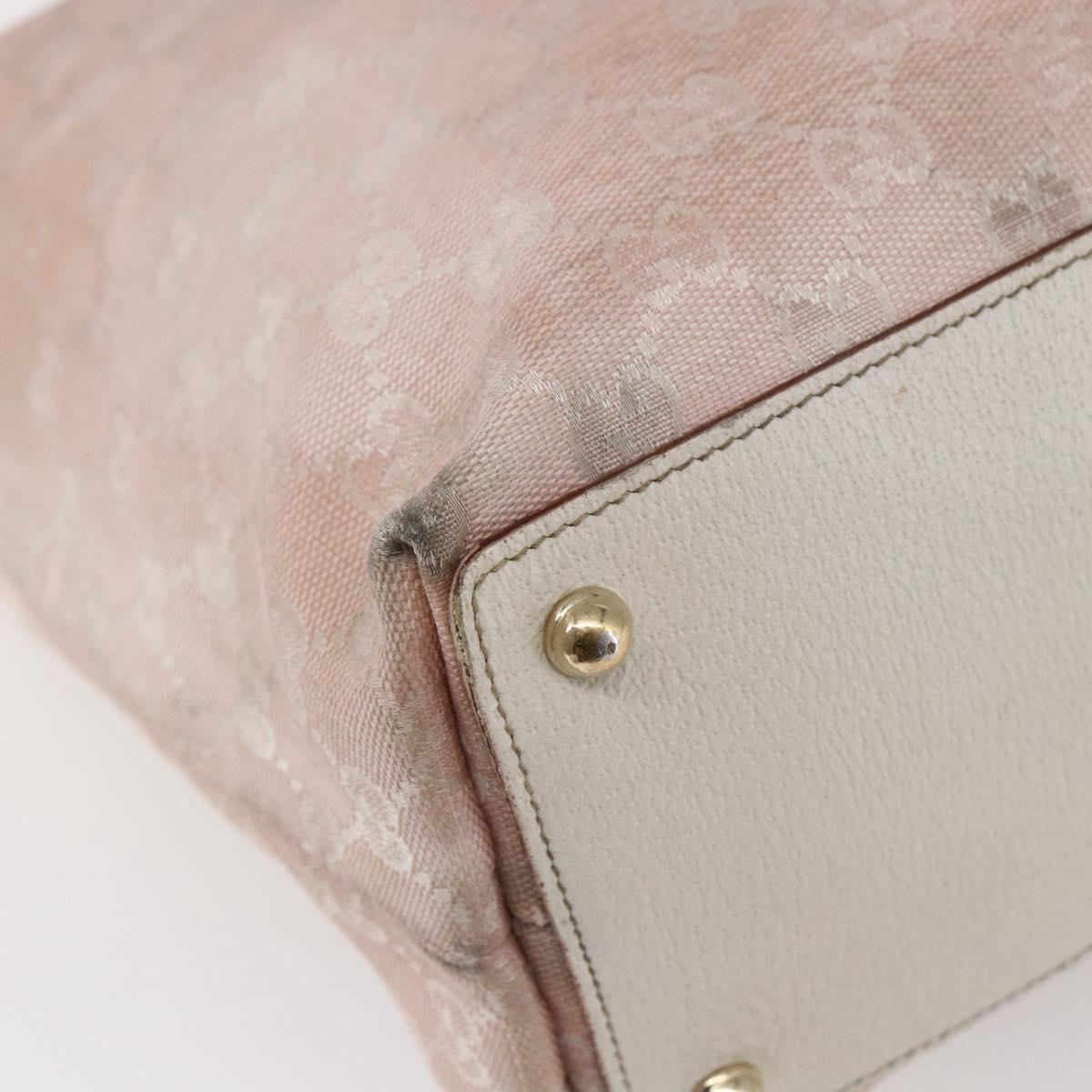 GUCCI GG Canvas Tote Bag Pink Gold 120836 Auth hk3124