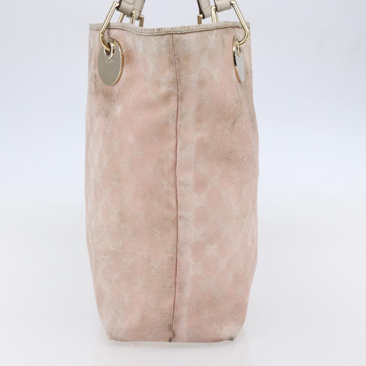 GUCCI GG Canvas Tote Bag Pink Gold 120836 Auth hk3124