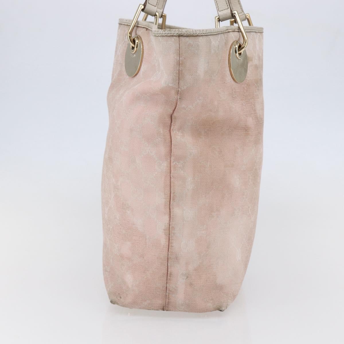 GUCCI GG Canvas Tote Bag Pink Gold 120836 Auth hk3124
