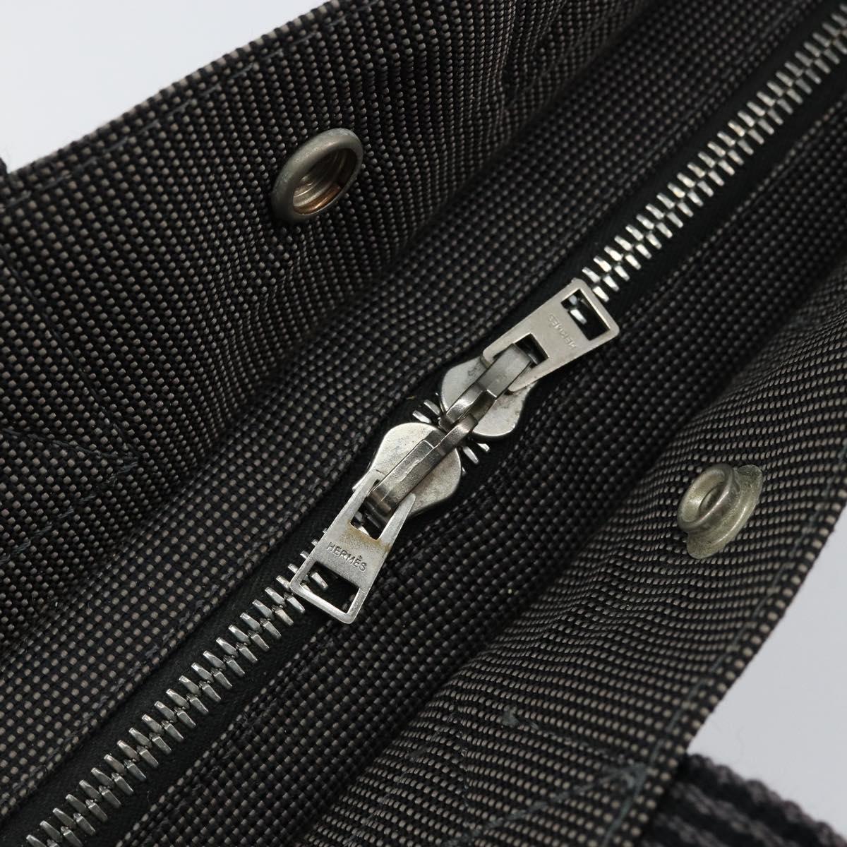 HERMES Her Line PM Tote Bag Canvas Gray Auth hk3125