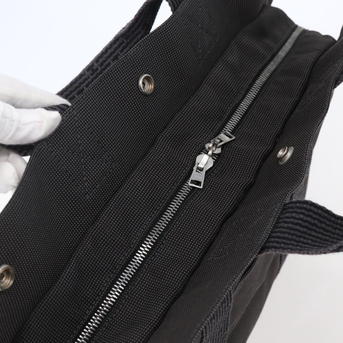 HERMES Her Line MM Hand Bag Canvas Gray Auth hk3126