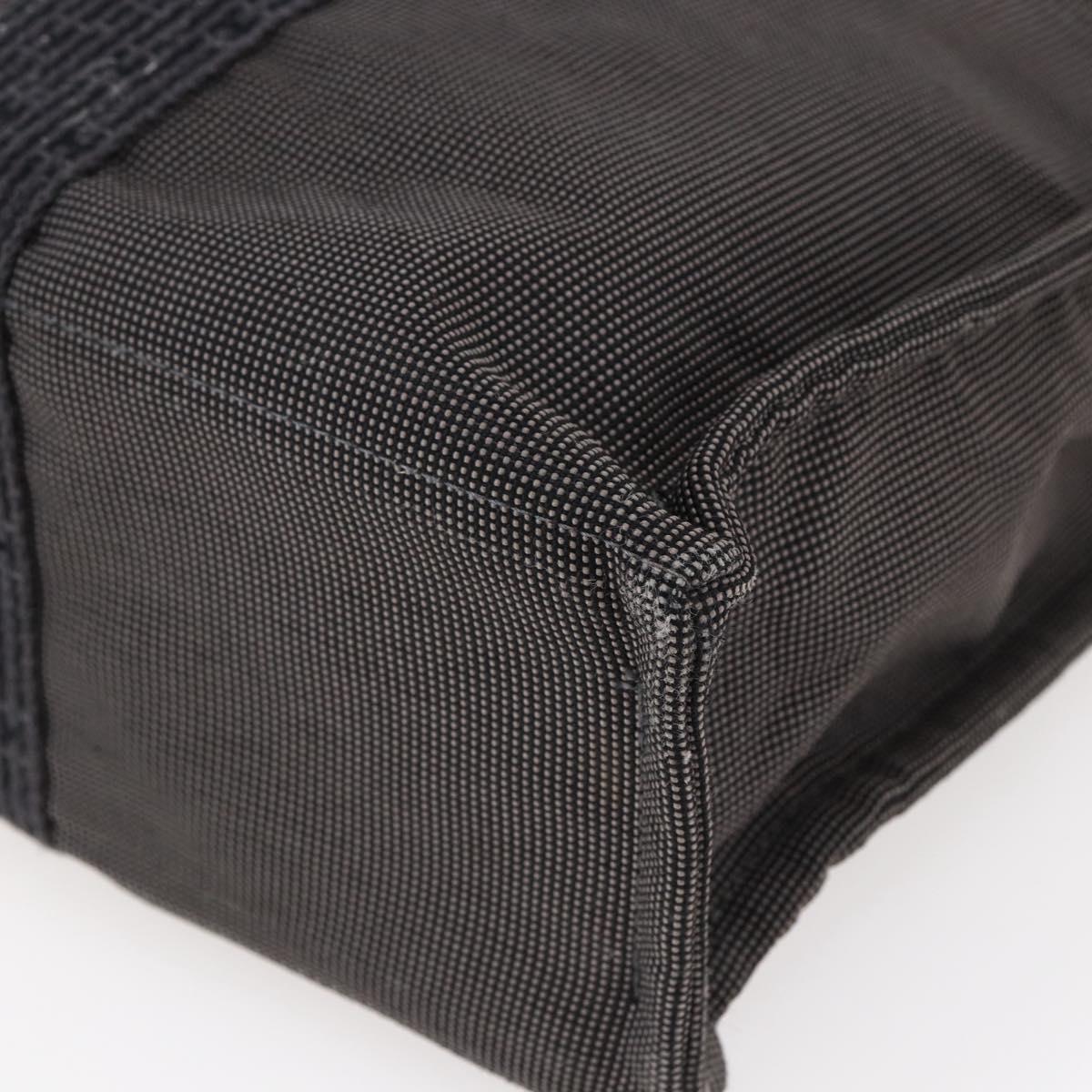 HERMES Her Line MM Hand Bag Canvas Gray Auth hk3127