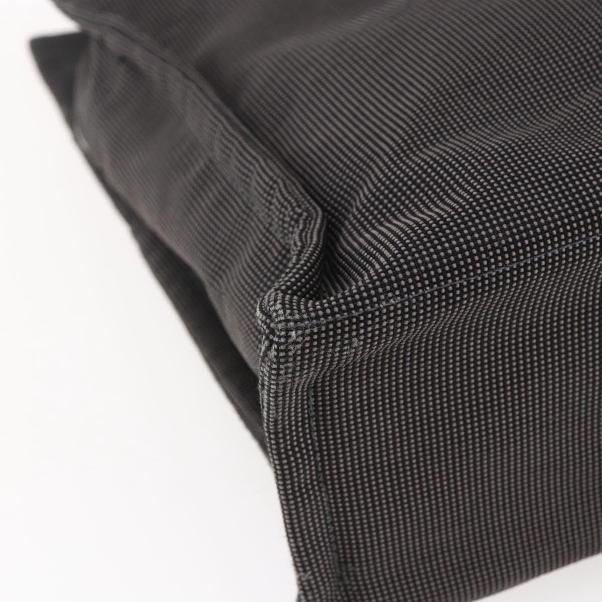 HERMES Her Line MM Hand Bag Canvas Gray Auth hk3127