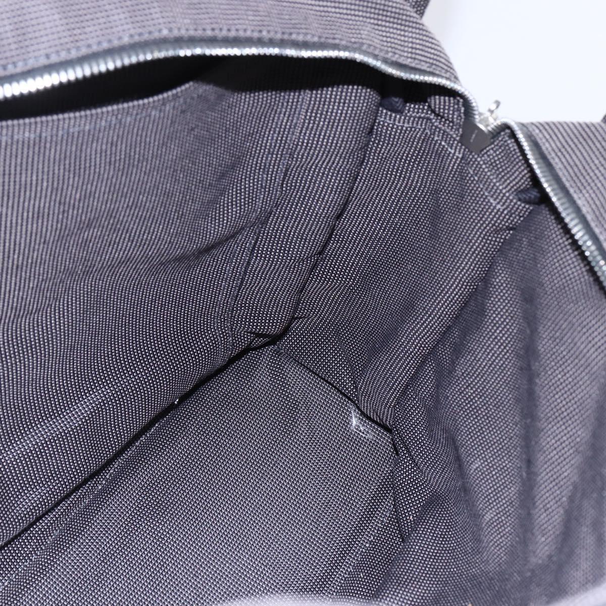 HERMES Her Line MM Hand Bag Canvas Gray Auth hk3127