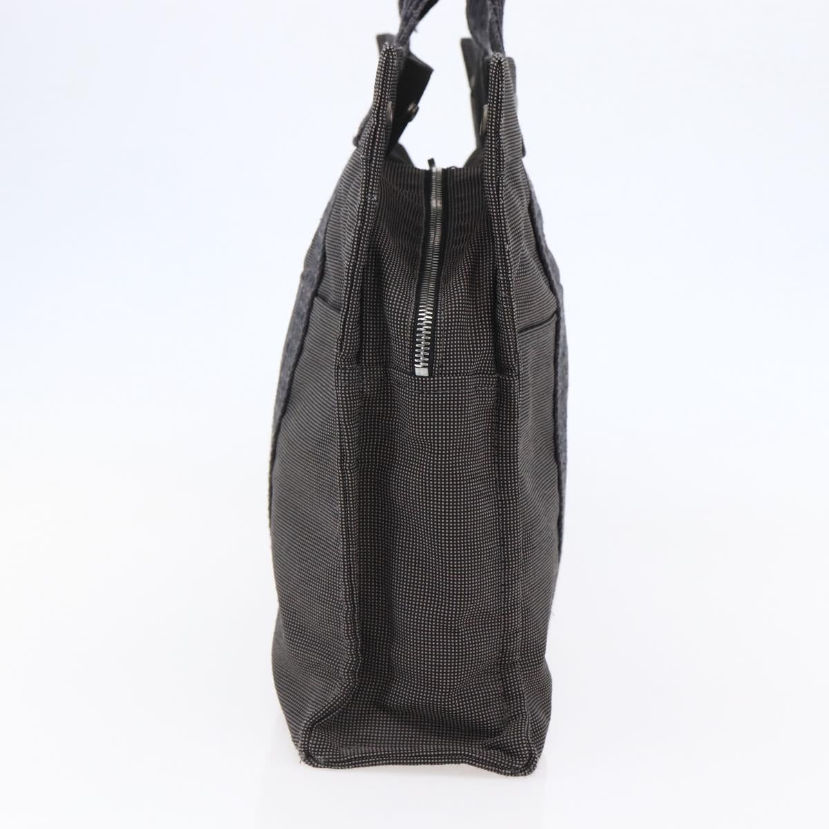 HERMES Her Line MM Hand Bag Canvas Gray Auth hk3127