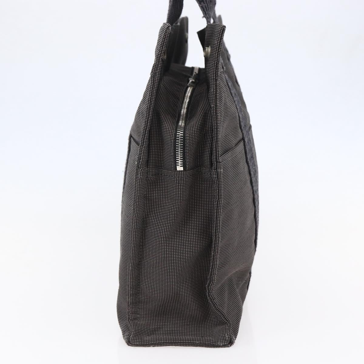 HERMES Her Line MM Hand Bag Canvas Gray Auth hk3127