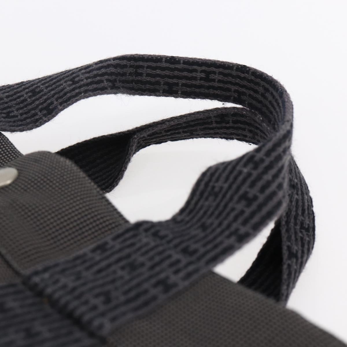 HERMES Her Line MM Hand Bag Canvas Gray Auth hk3127