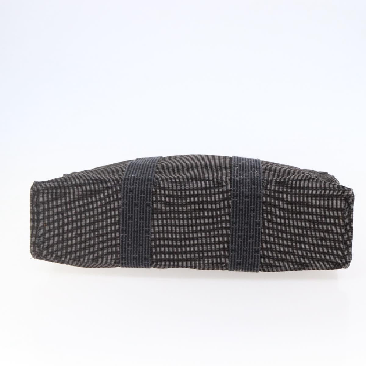 HERMES Her Line MM Hand Bag Canvas Gray Auth hk3127