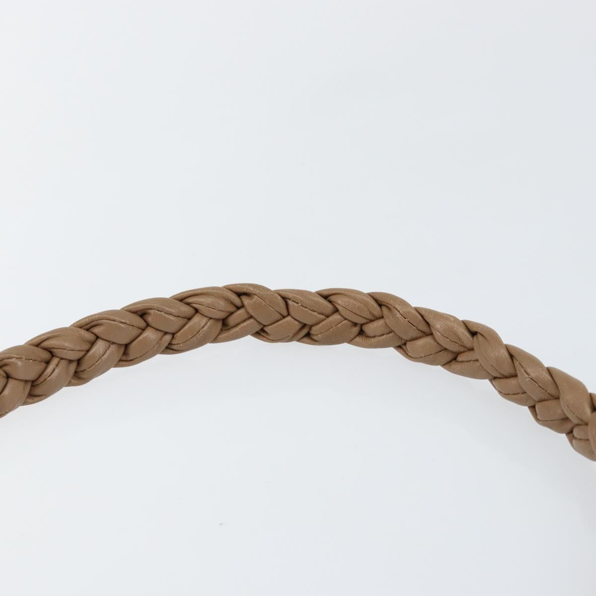 Salvatore Ferragamo Vala Shoulder Bag Nylon Beige Silver Auth hk3128