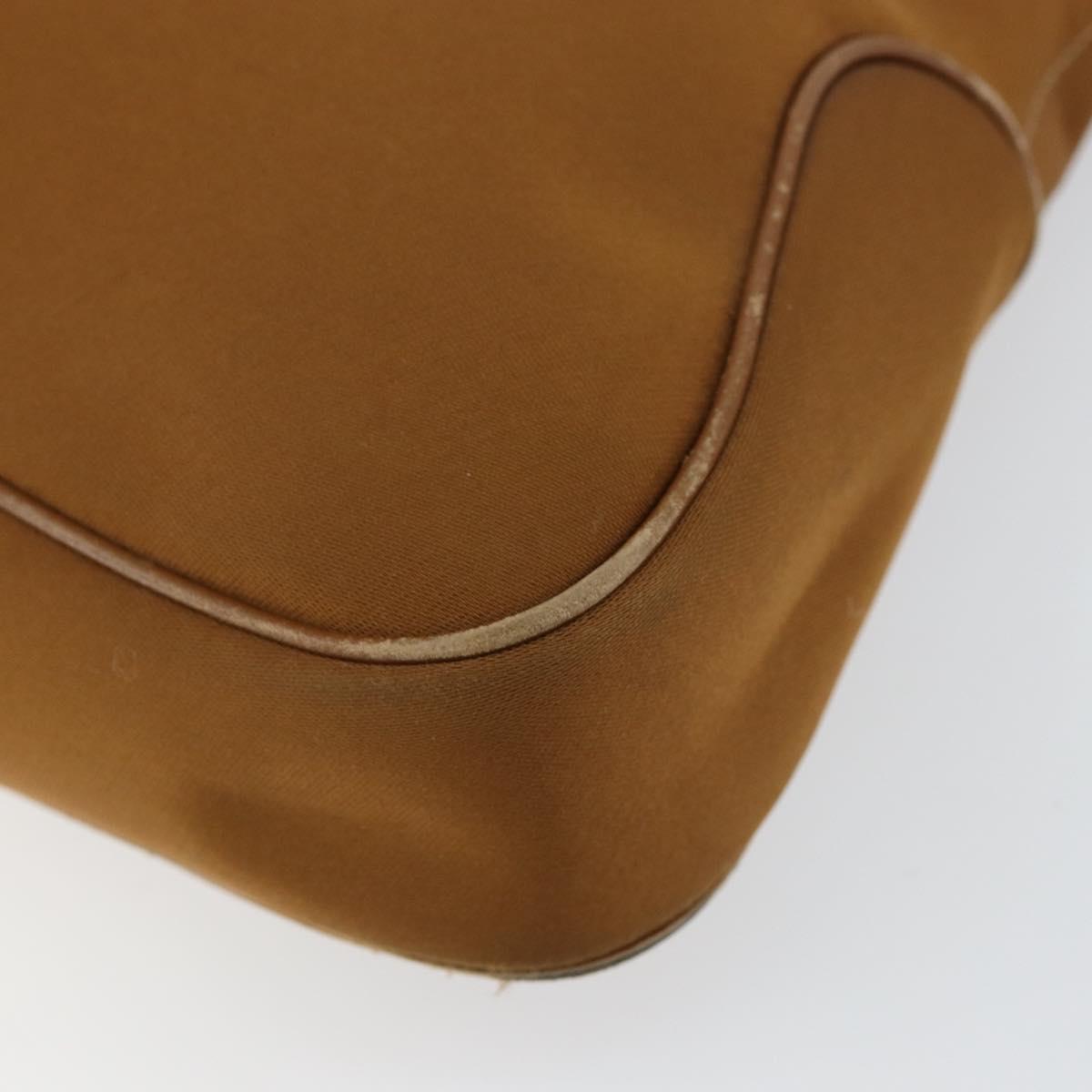 Salvatore Ferragamo Shoulder Bag Nylon Brown Silver Auth hk3129