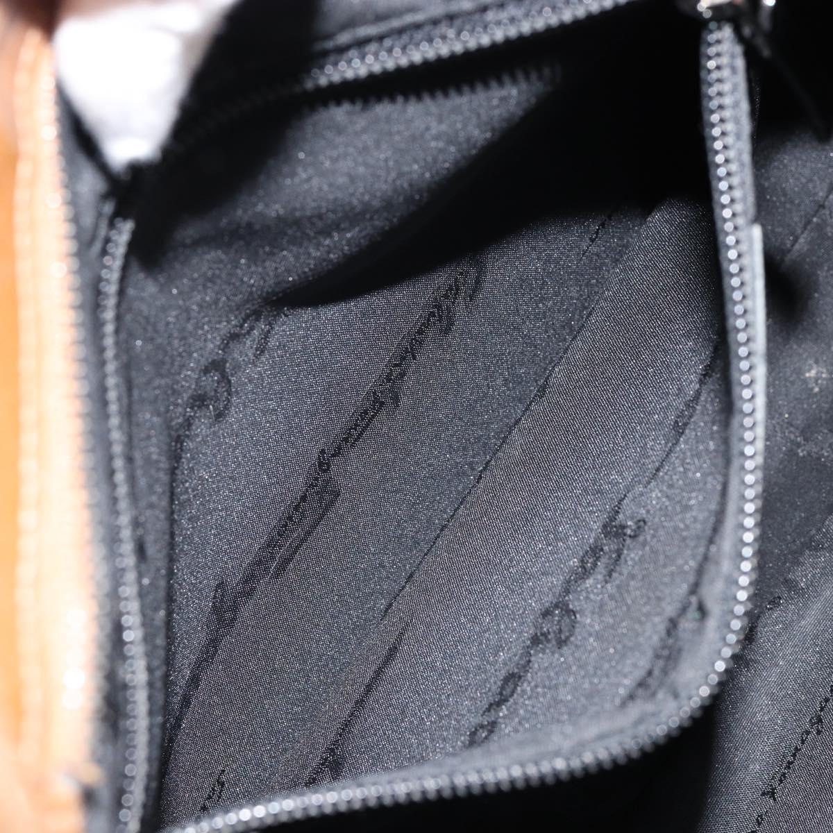 Salvatore Ferragamo Shoulder Bag Nylon Brown Silver Auth hk3129