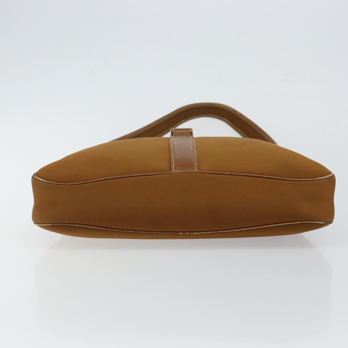 Salvatore Ferragamo Shoulder Bag Nylon Brown Silver Auth hk3129