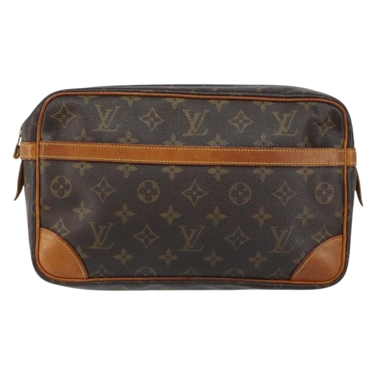 LOUIS VUITTON Monogram Compiegne 28 Clutch Bag M51845 LV Auth hk3130
