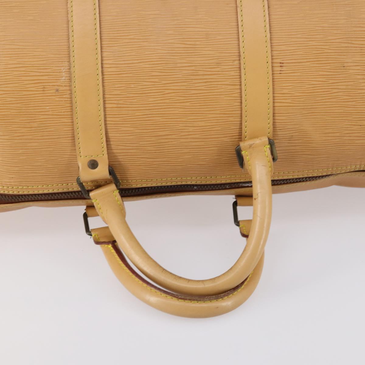 LOUIS VUITTON Epi Keepall 50 Boston Bag Beige M42941 LV Auth hk3136