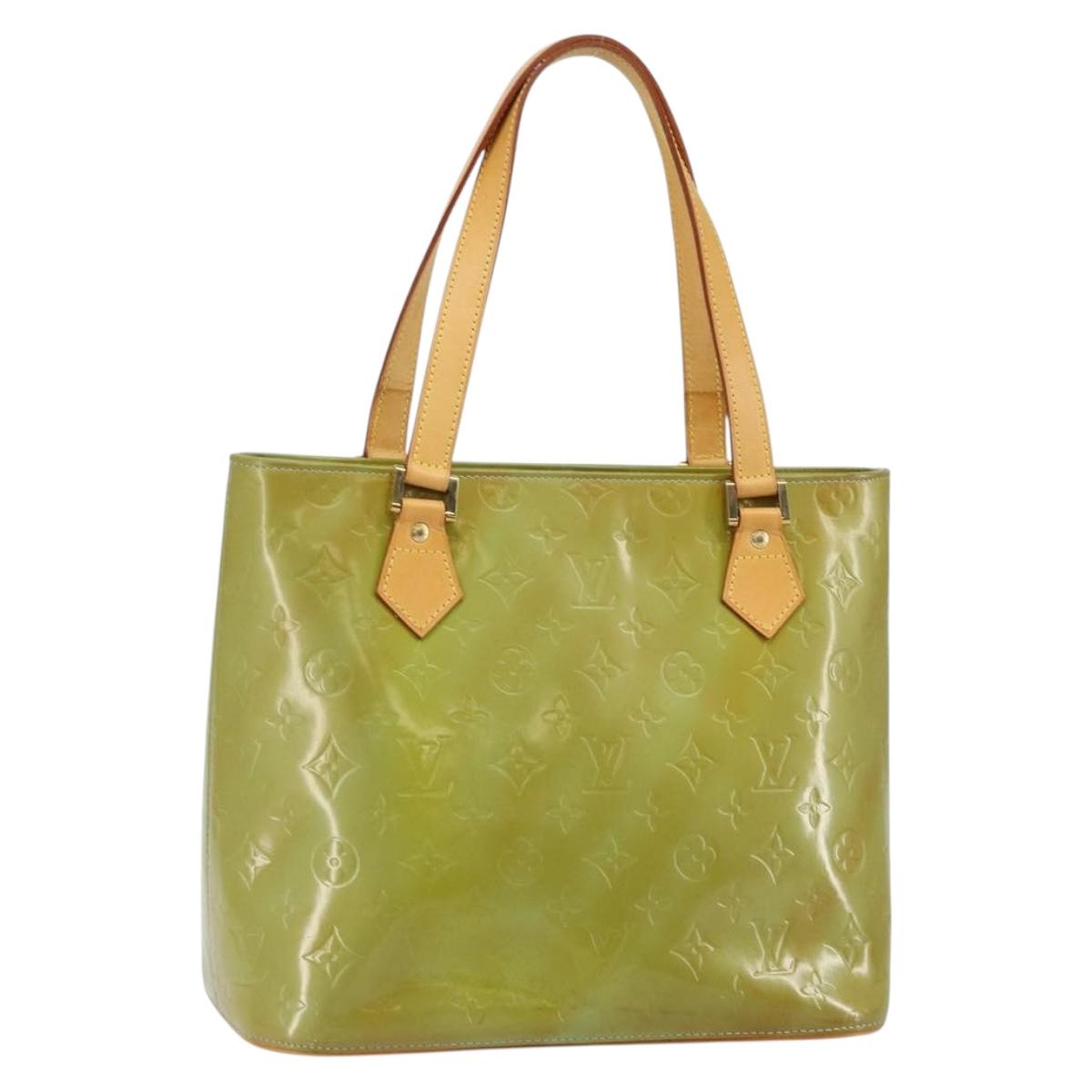 LOUIS VUITTON Monogram Vernis Houston Hand Bag Baby Blue M91005 LV Auth hk3138