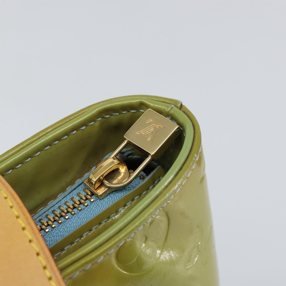 LOUIS VUITTON Monogram Vernis Houston Hand Bag Baby Blue M91005 LV Auth hk3138