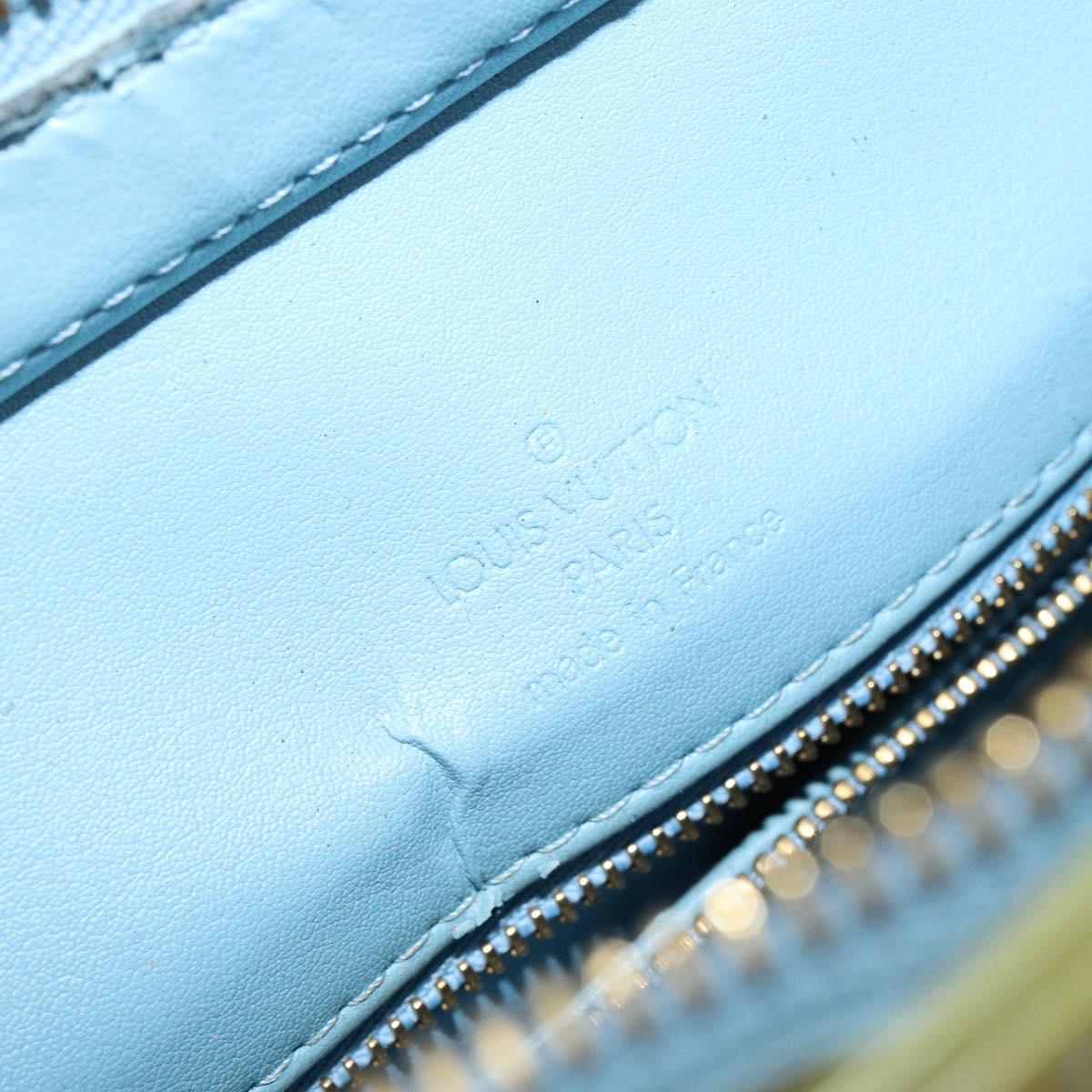 LOUIS VUITTON Monogram Vernis Houston Hand Bag Baby Blue M91005 LV Auth hk3138