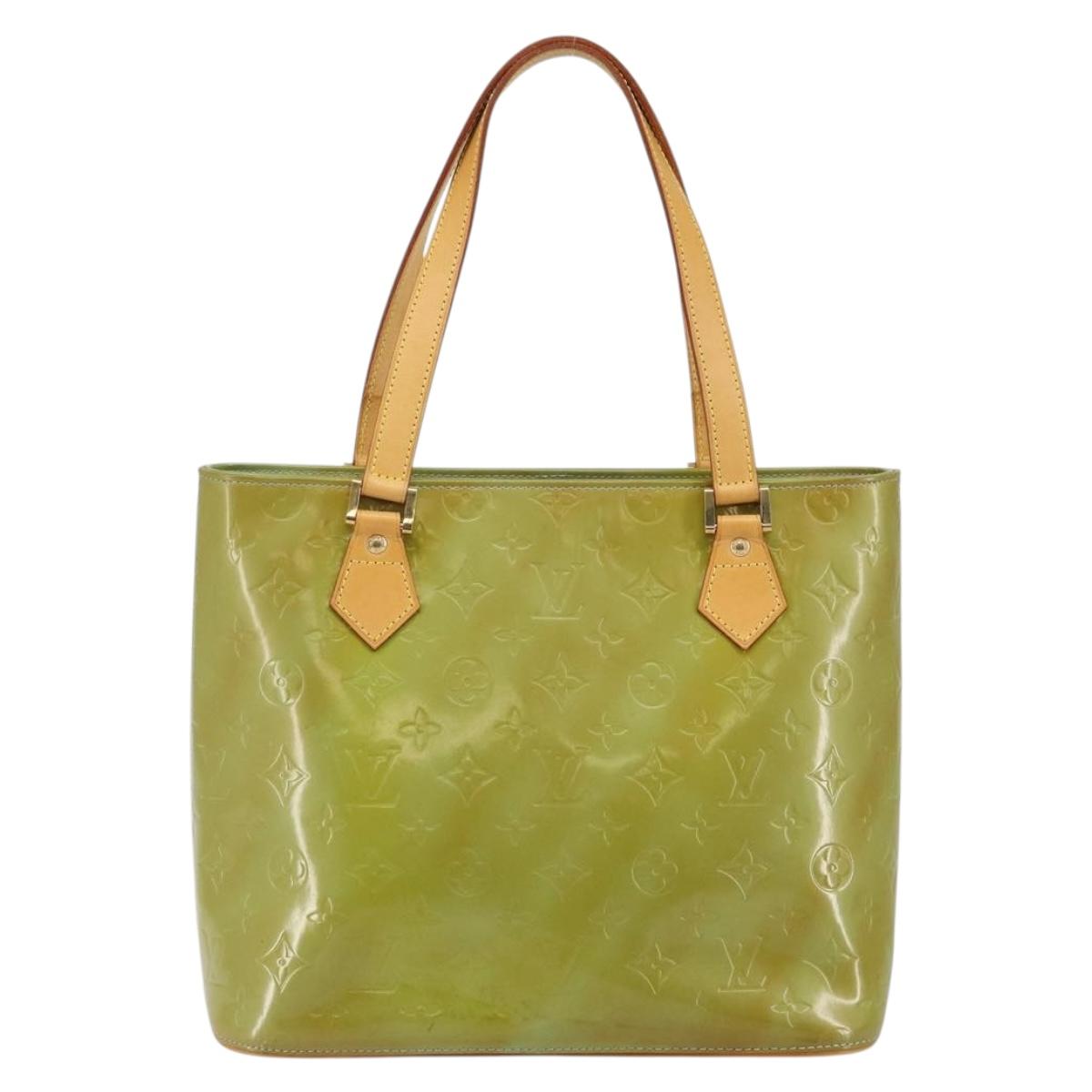 LOUIS VUITTON Monogram Vernis Houston Hand Bag Baby Blue M91005 LV Auth hk3138