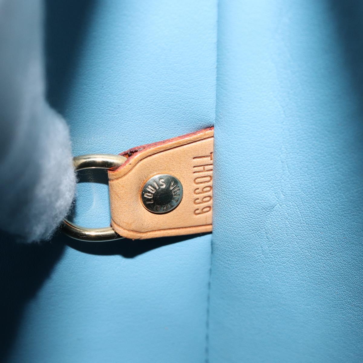 LOUIS VUITTON Monogram Vernis Houston Hand Bag Baby Blue M91005 LV Auth hk3138