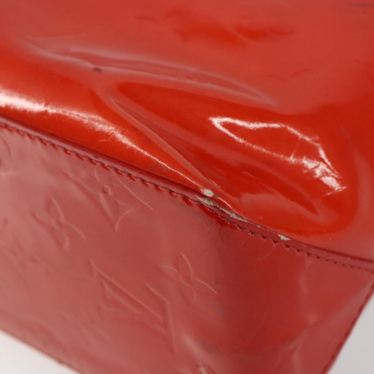 LOUIS VUITTON Monogram Vernis Reade PM Hand Bag Red Rouge M91088 LV Auth hk3139