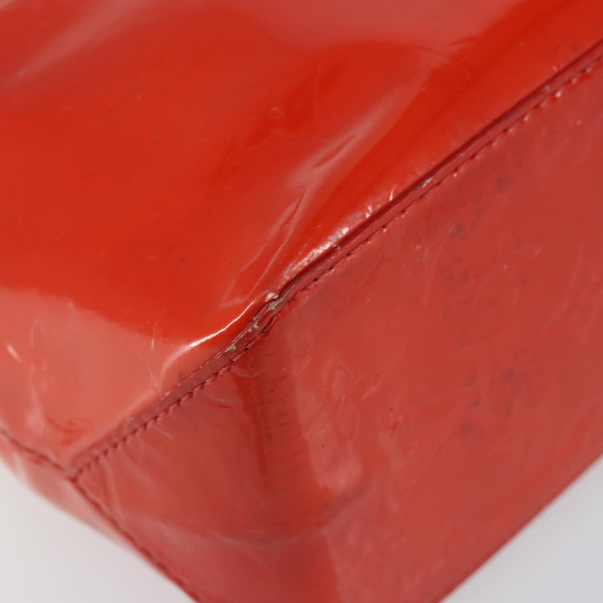 LOUIS VUITTON Monogram Vernis Reade PM Hand Bag Red Rouge M91088 LV Auth hk3139