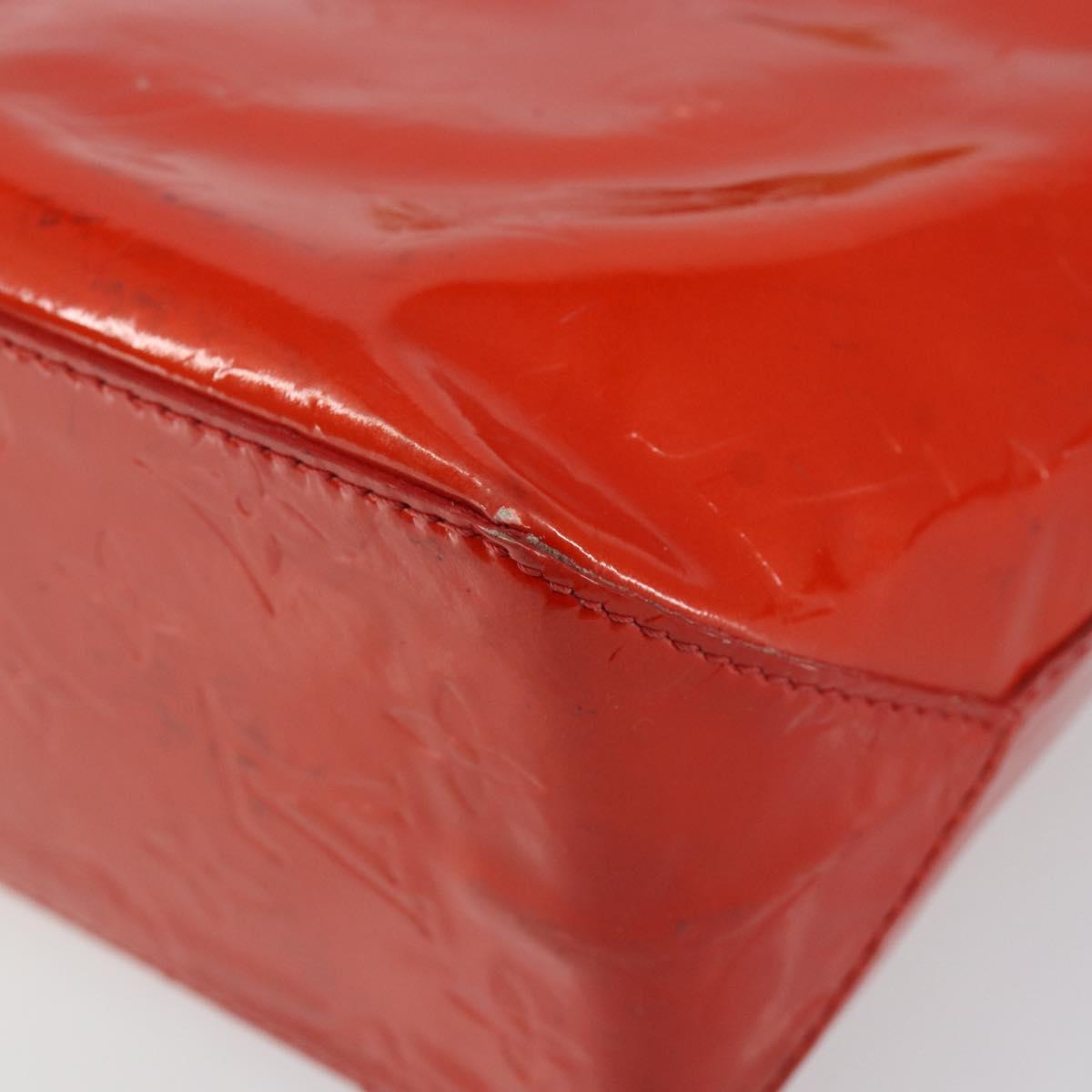 LOUIS VUITTON Monogram Vernis Reade PM Hand Bag Red Rouge M91088 LV Auth hk3139