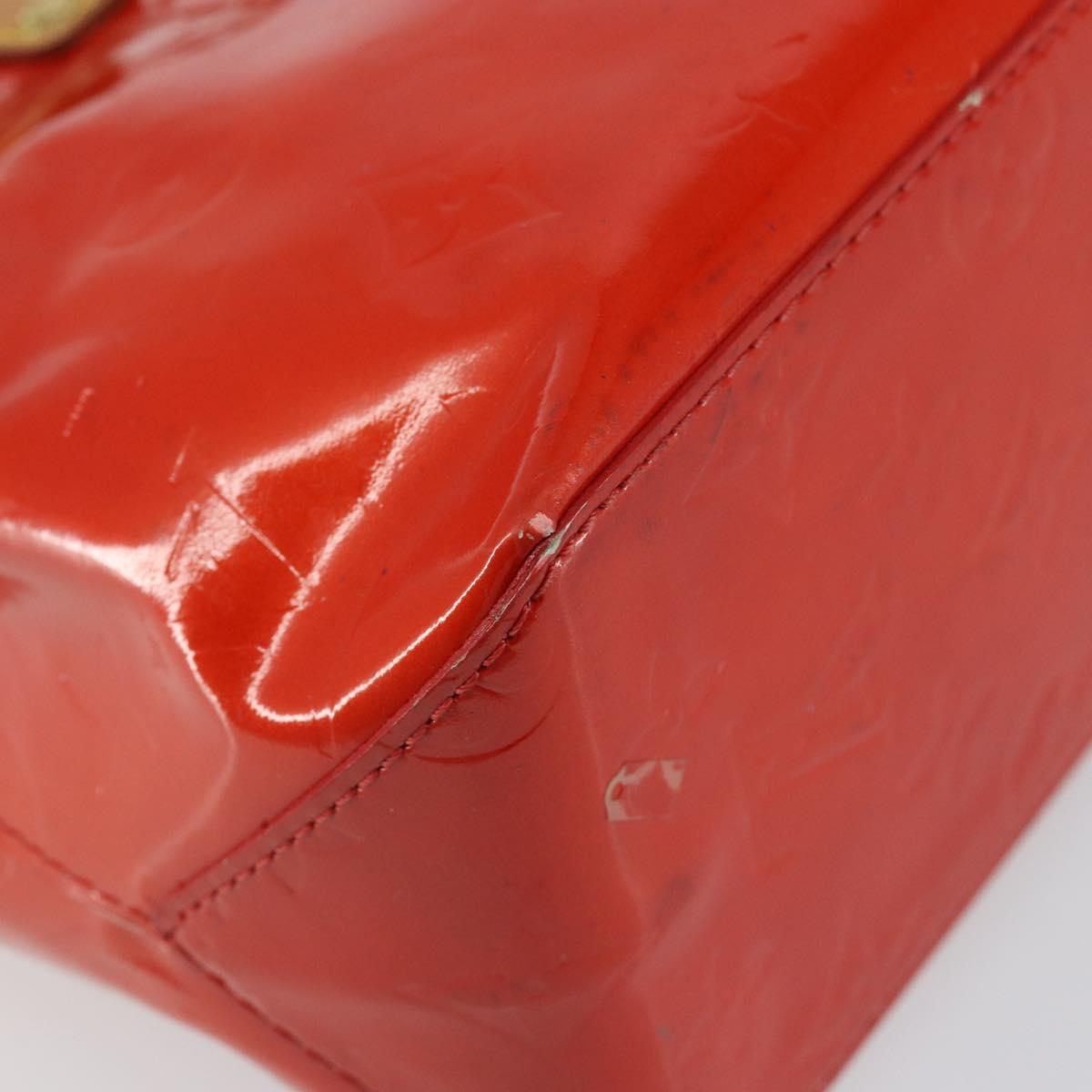 LOUIS VUITTON Monogram Vernis Reade PM Hand Bag Red Rouge M91088 LV Auth hk3139