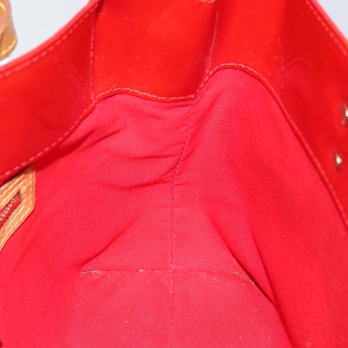 LOUIS VUITTON Monogram Vernis Reade PM Hand Bag Red Rouge M91088 LV Auth hk3139