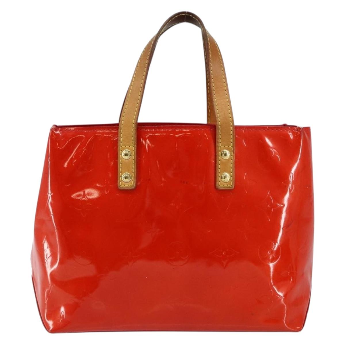 LOUIS VUITTON Monogram Vernis Reade PM Hand Bag Red Rouge M91088 LV Auth hk3139